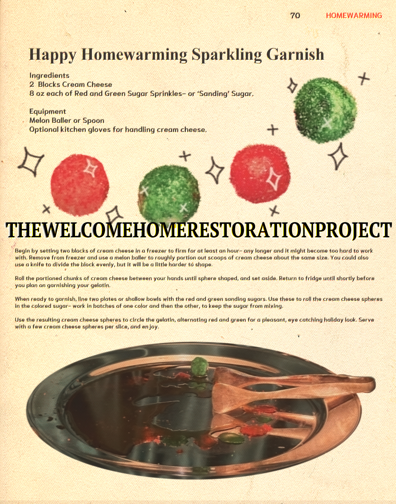 A homewarming spread of 'Happy Homewarming Sparkling Garnish'