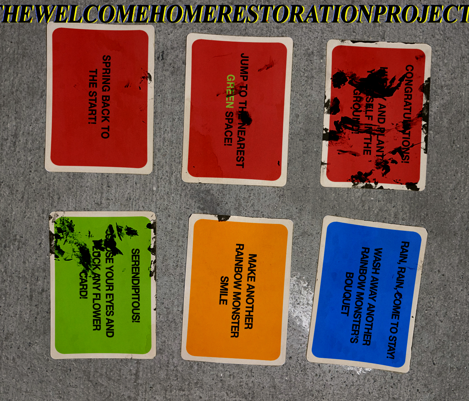 A set of action cards from the game Floriography.