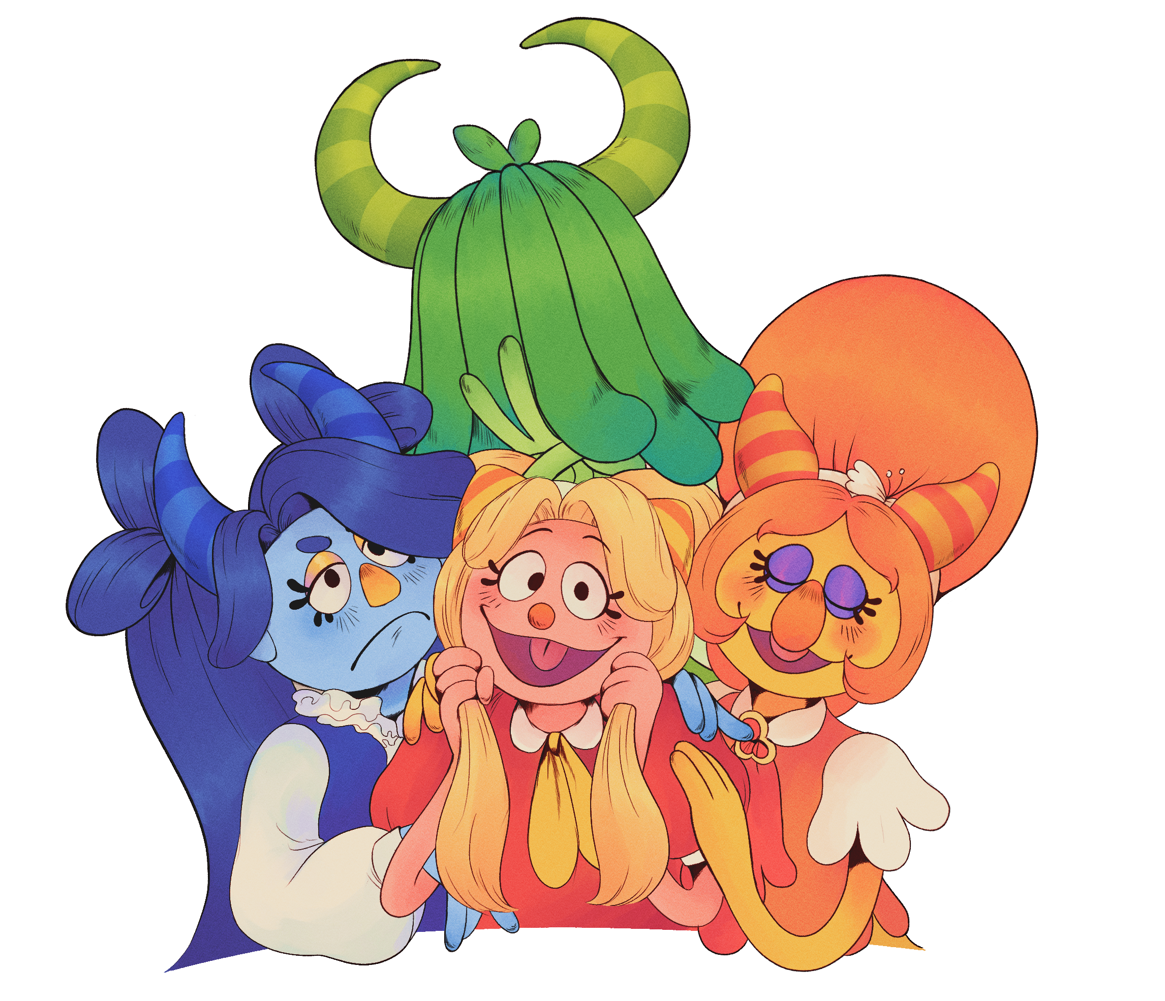 The illustration of Julie Joyful and her siblings, now fully restored.