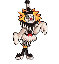 A pixel art illustration of Sally dressed up for Halloween