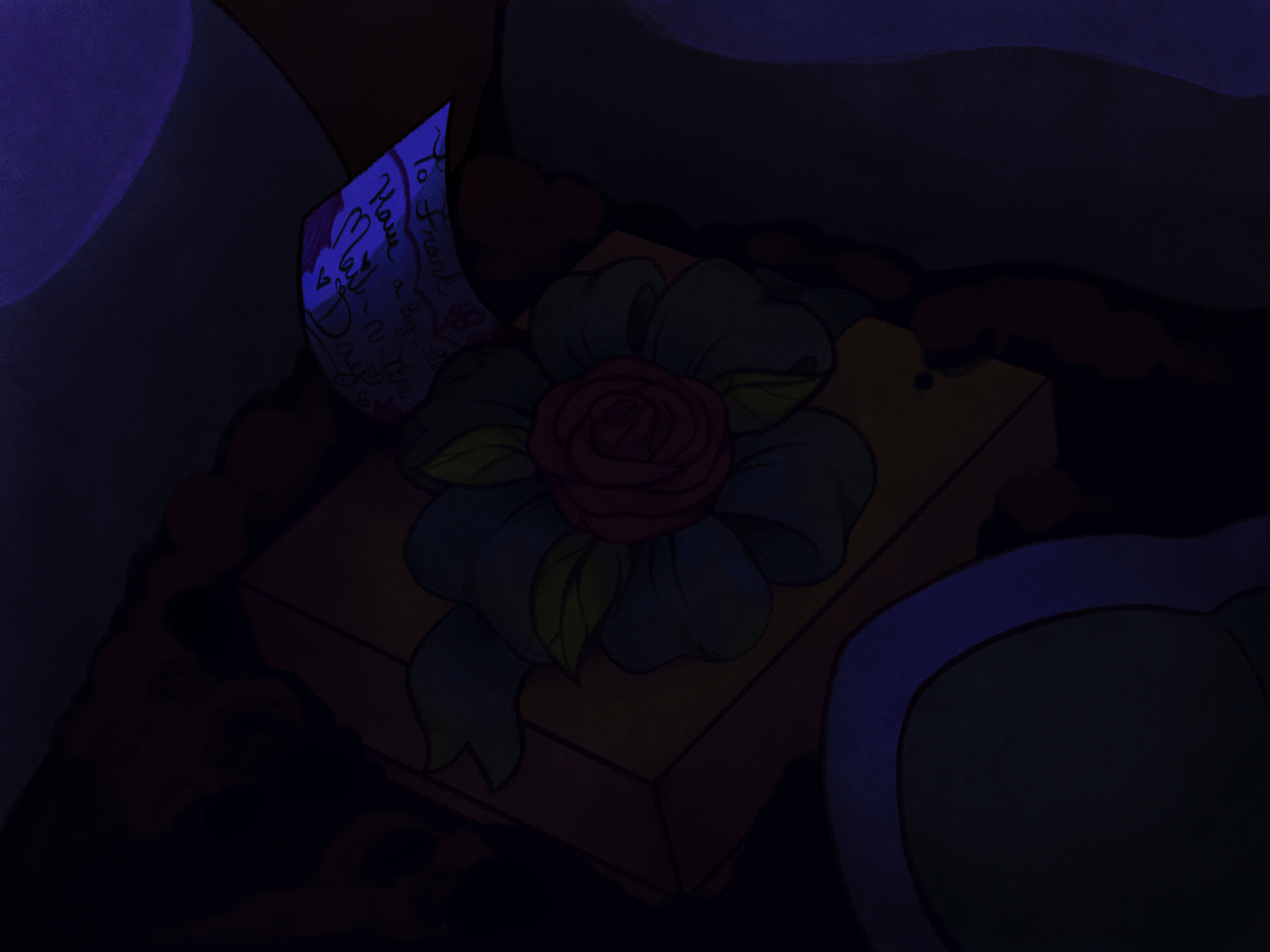 A box that has a tag that reads: 'To Frank,Have a Bug-u-tiful Mail-In-Time Day'